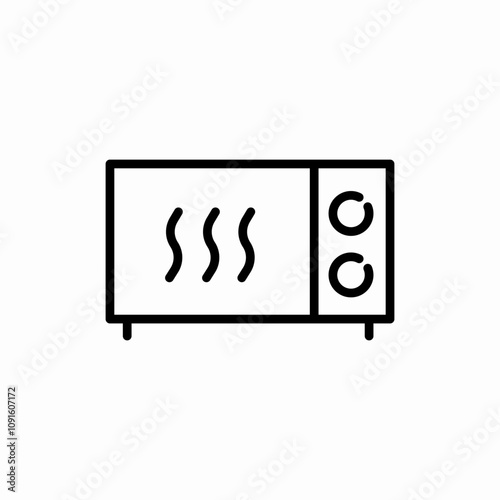 microwave kitchen icon sign vector