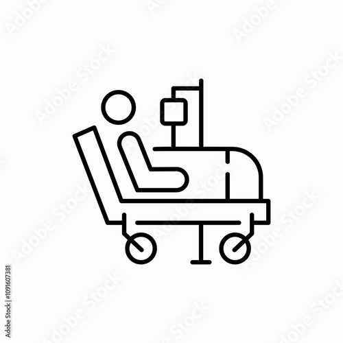 patient hospital bed icon sign vector