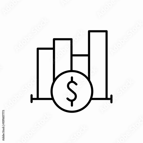 statistic chart for money icon sign vector