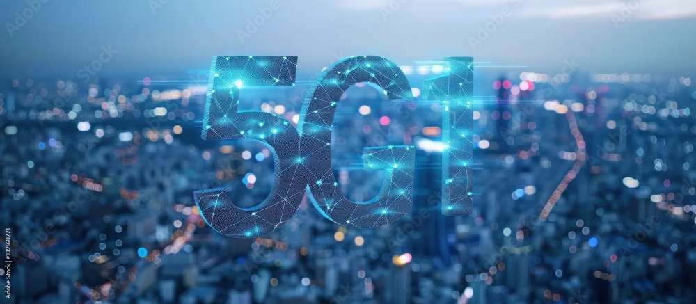 Obraz premium 5G Network Over Cityscape