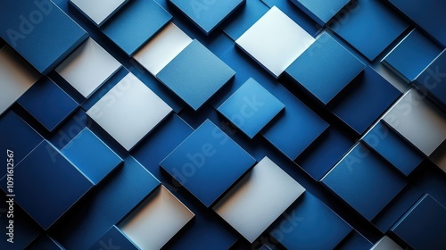 Wallpaper Mural A textured abstract design featuring various blue and white geometric shapes. Torontodigital.ca