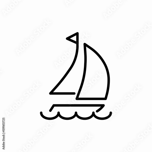 boat sailing icon sign vector