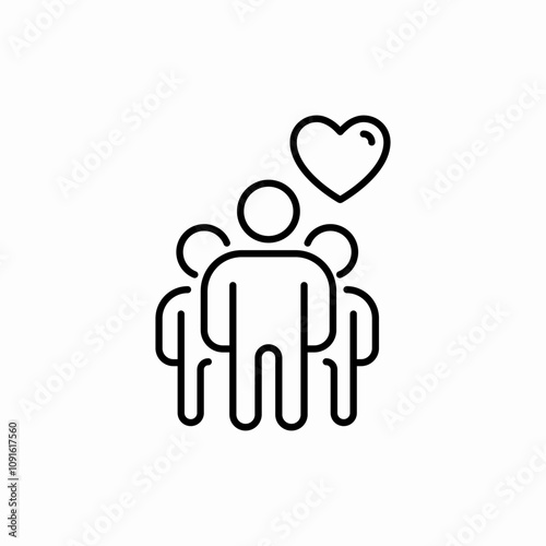 humans friendship love hearth icon sign vector