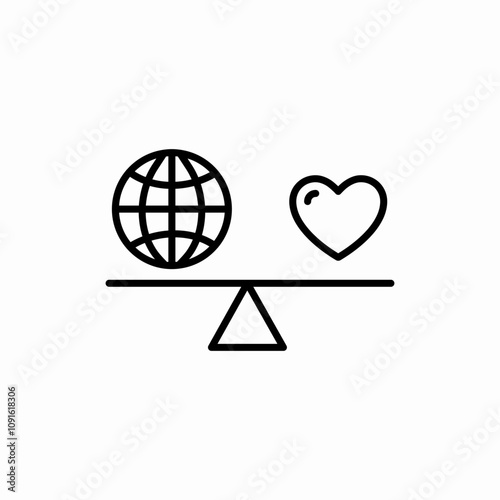 world and love balance icon sign vector