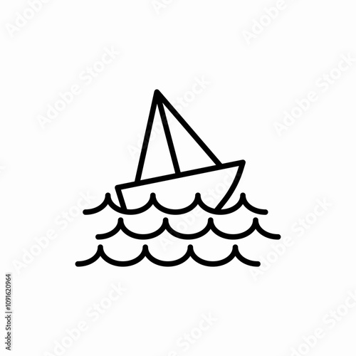 boat with view icon sign vector