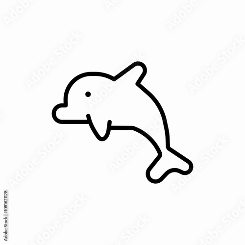 dolphin sea animal icon sign vector
