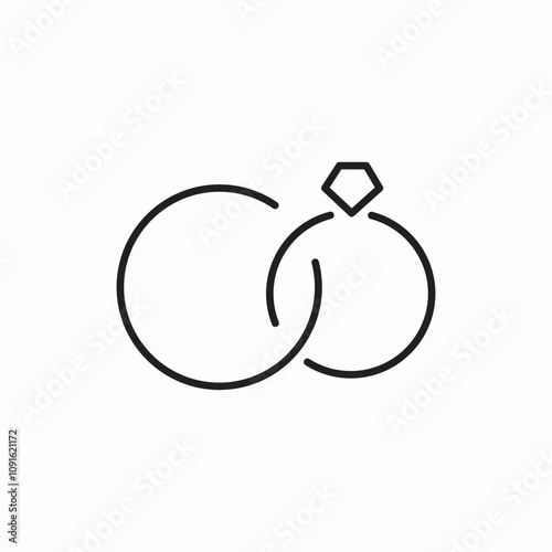 engagement rings icon sign vector