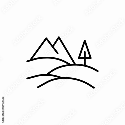 mountain landscape plain icon sign vector