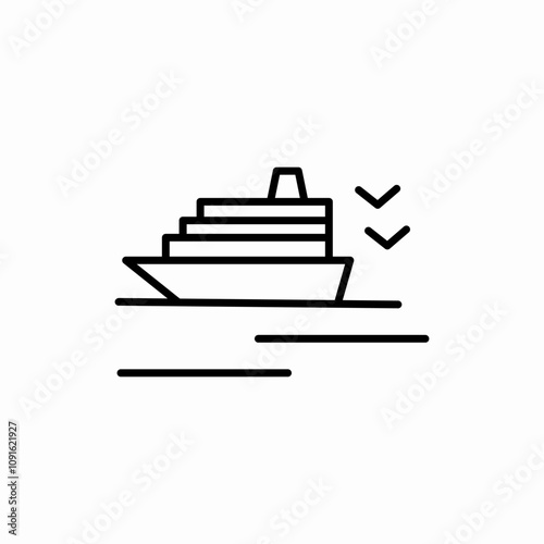 ship with sea icon sign vector