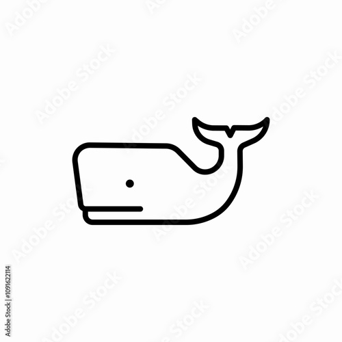 whale sea animal icon sign vector