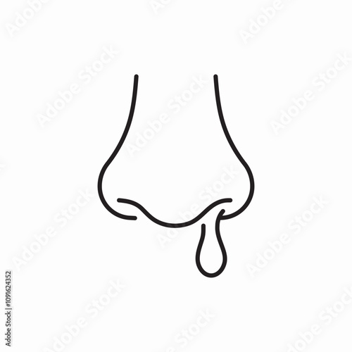 bleeding nose sinusitis icon sign vector