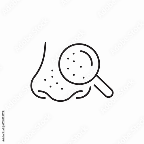 magnifier black head icon sign vector