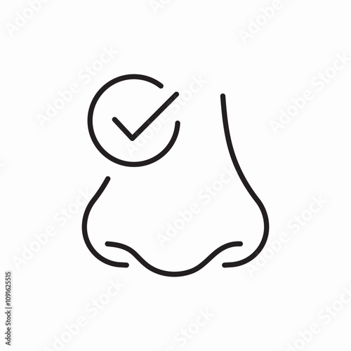 nose check mark icon sign vector