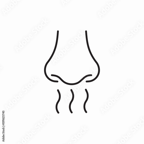 smell nose icon sign vector