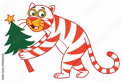 Funny Christmas Bambi Head White Santa Illustration | Unique Holiday Art
