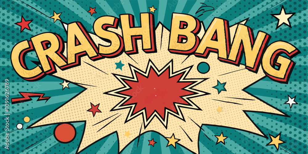 Fototapeta premium vintage retro comics boom explosion crash bang, vector, Adobe Illustrator Artwork