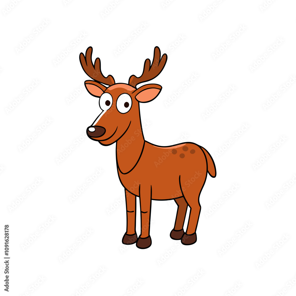Fototapeta premium Elk cartoon vector illustration