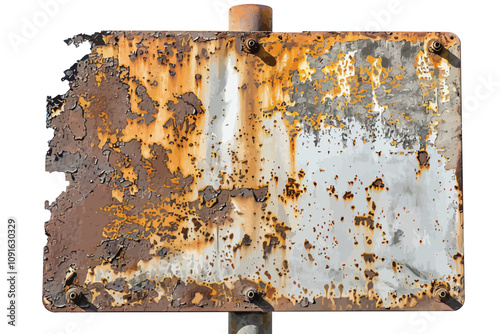 rusty metal signboard isolated illustration