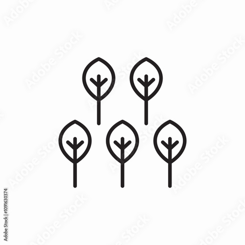 forest trees icon sign vector