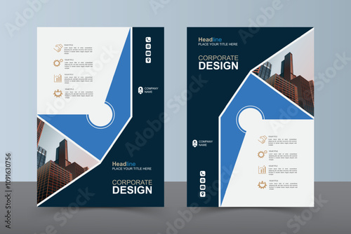Modern Layout Flyer. Corporate Book Cover Design, EPS Vector Template. Can be Adapt to Brochure, Annual Report, Magazine, Business Presentation, Poster, flyer, Banner, Website