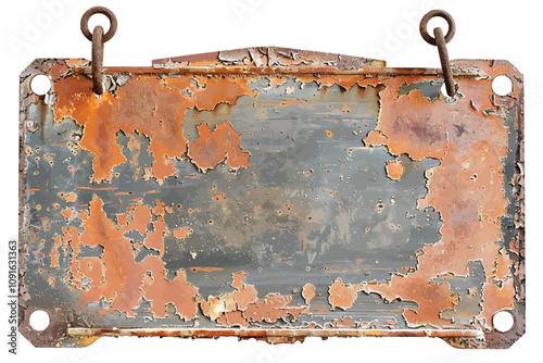 rusty metal signboard isolated illustration