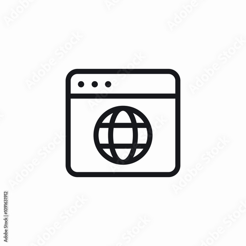 webpage internet icon sign vector