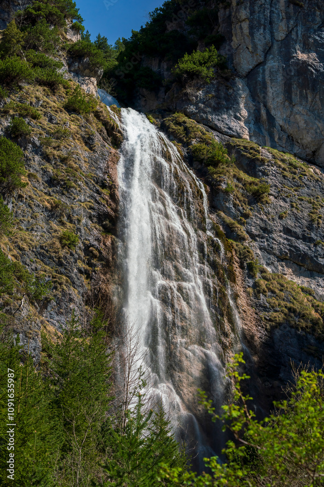 Obraz premium View to dalfazer waterfall during Austrian Spring time