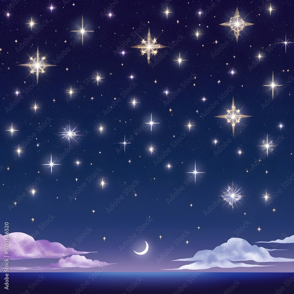 Naklejka premium star pattern, starry skystar pattern, starry sky Generative AI