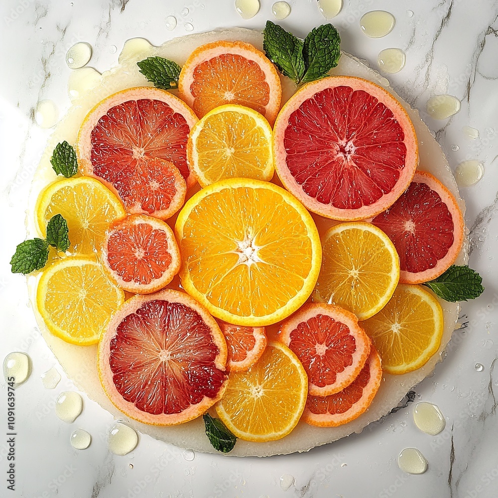 Fototapeta premium A vibrant display of fruits rich in vitamin C