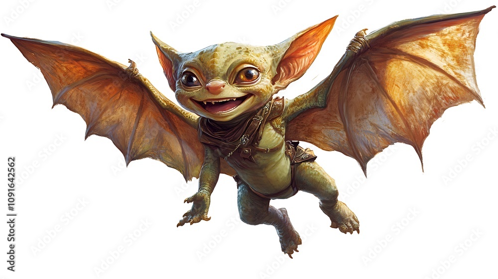 Fototapeta premium A Happy Flying Creature With Large Wings