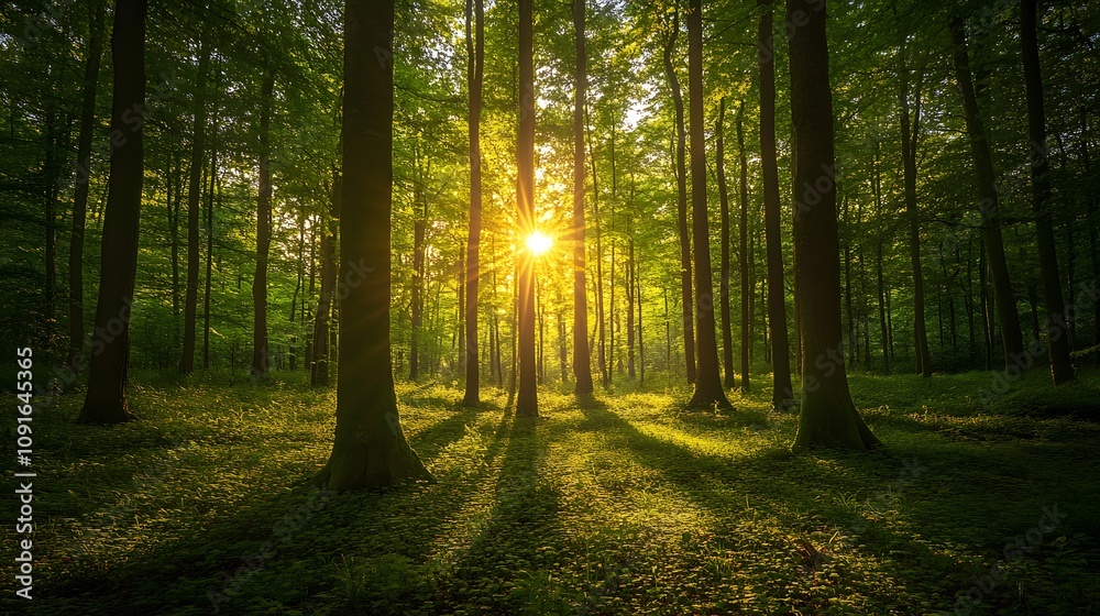 Fototapeta premium a forest in the afternoon