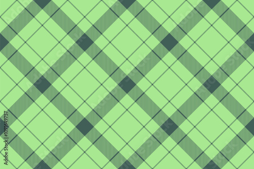 Intense plaid fabric tartan, quilted textile pattern background. Minimalist vector texture seamless check in green and teal colors.