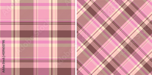 Texture plaid vector of pattern seamless background with a textile check fabric tartan. Set in skin colors. Valentine day celebration ideas.