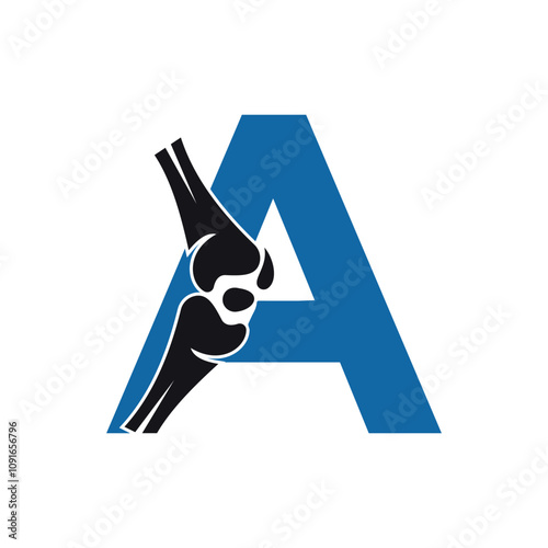 Orthopaedic Logo combine with letter A vector template