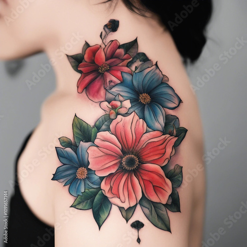 flower tattoo illustration background