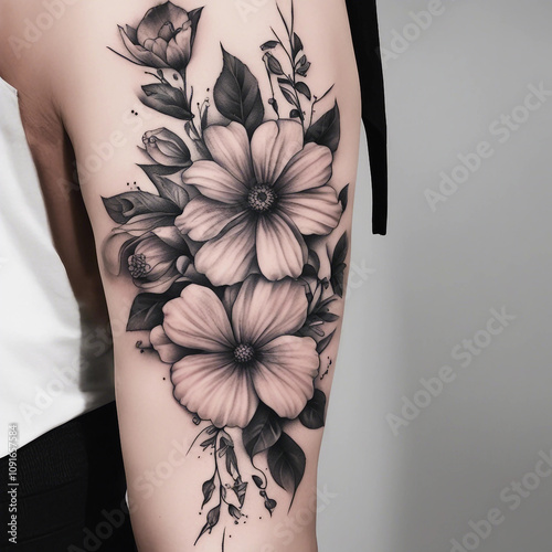 flower tattoo illustration background