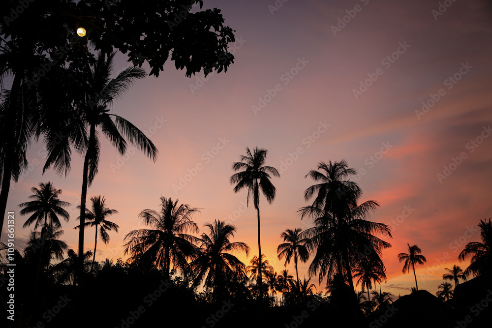 Obraz premium Beautiful sunset on Negros beach, Philippines