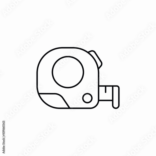 construction measuring tape icon sign vector