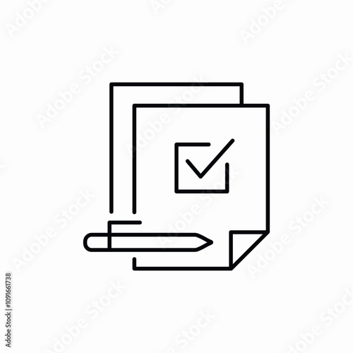 files pen check mark icon sign vector