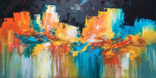 Explosive Symphony of Colors in Abstract Expressionism background