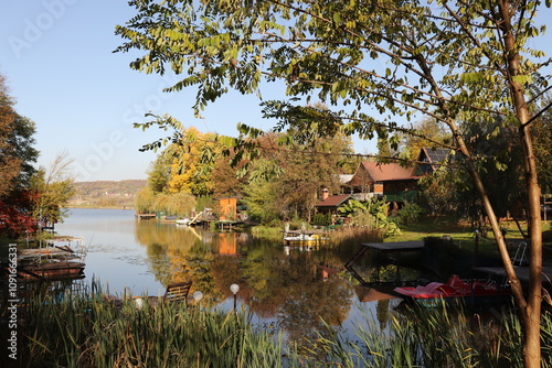 autumn landscape with lake