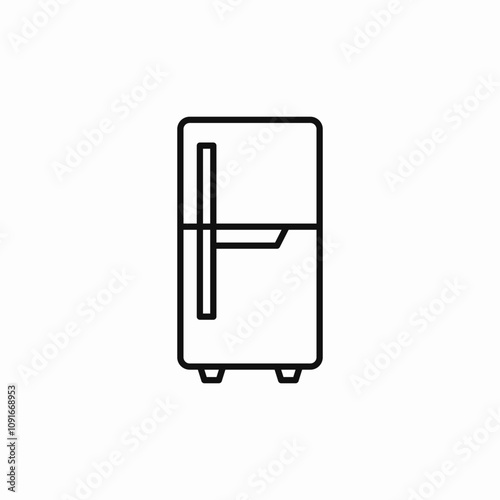 kitchen fridge icon sign vector