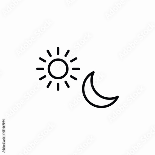 sun moon day night icon sign vector