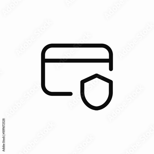 bank card protection shield icon sign vector