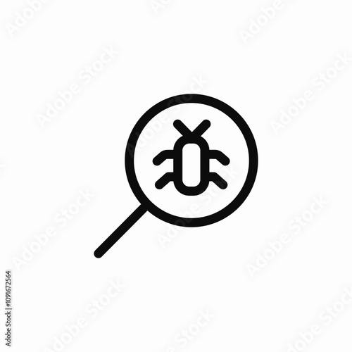 bug search tester icon sign vector