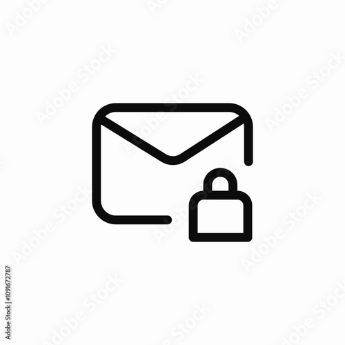 mail lock safety icon sign vector