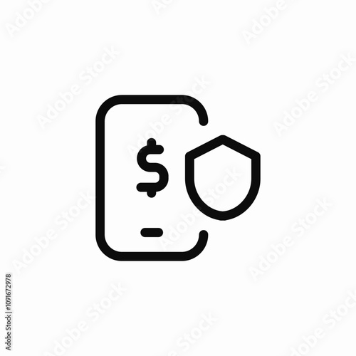 phone wallet protection shield icon sign vector