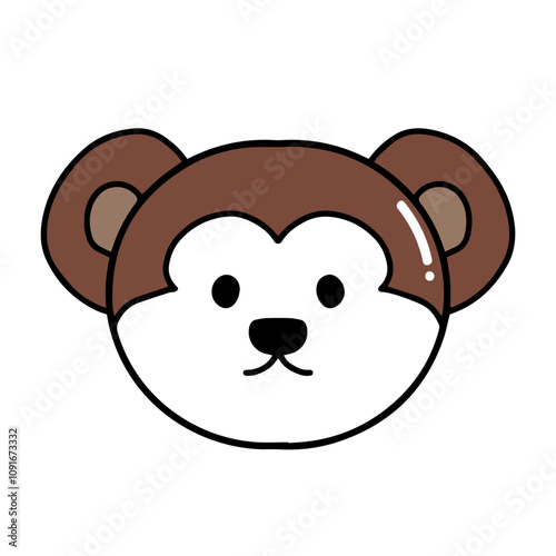 adorable head animal isolaated on white background. hippo, cow, lion, tiger, duck, monkey, bear, elephant,dog, cat, puppy,owl, photo