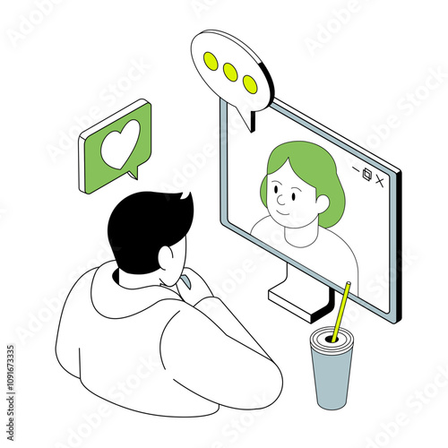 People talking on online dating platform