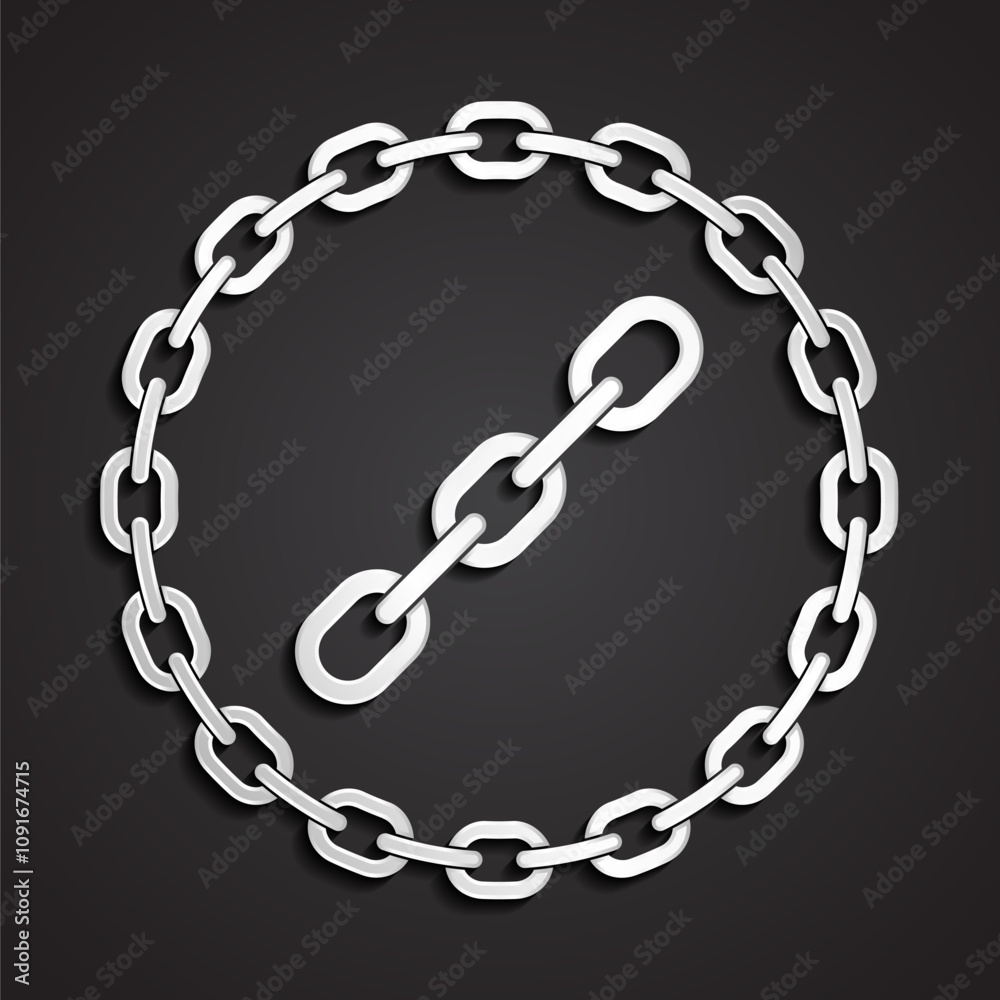 Fototapeta premium 3d silver chain circle logo